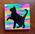 Black cat on neon