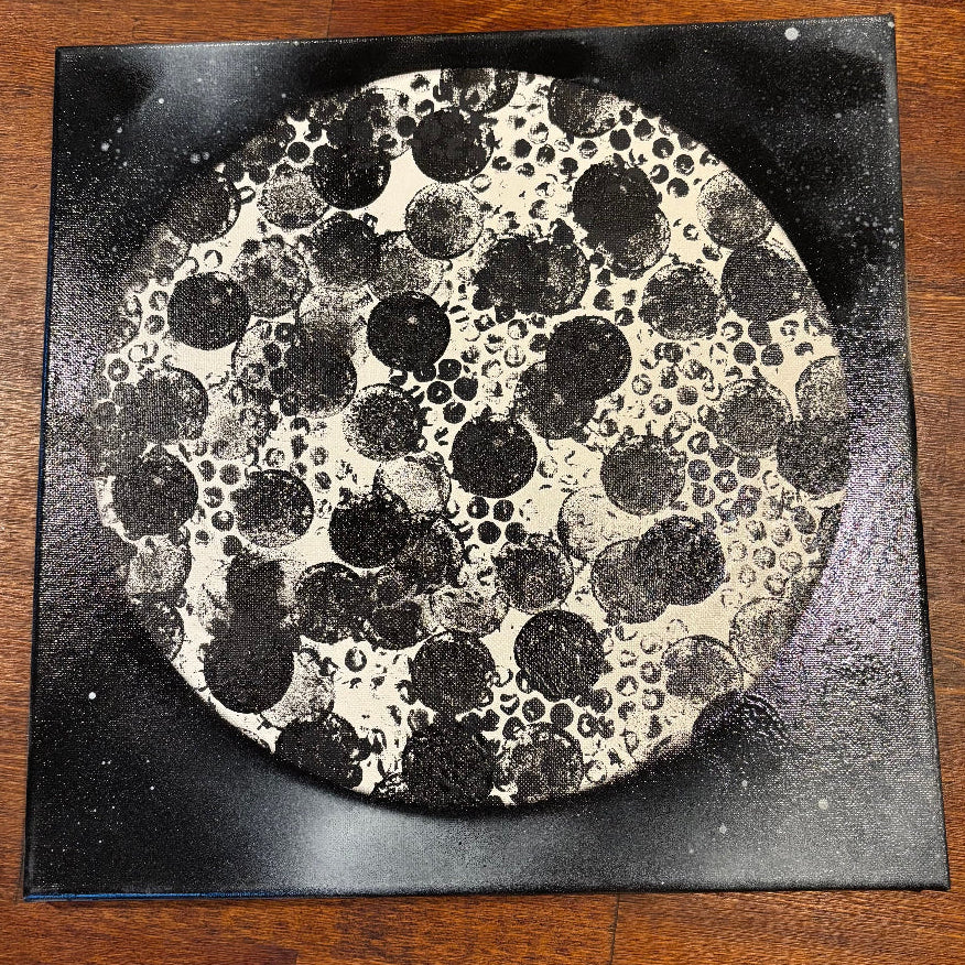 Black and White Moon Painting
