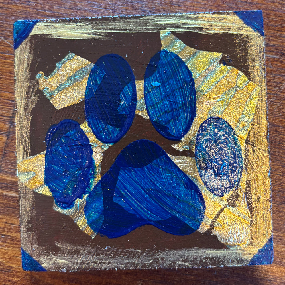Paw Foil Painted Wood Art