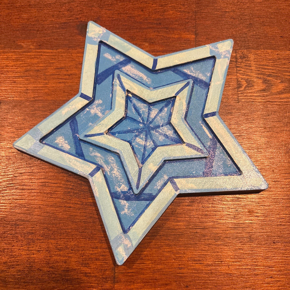 Painted Star Wood Art