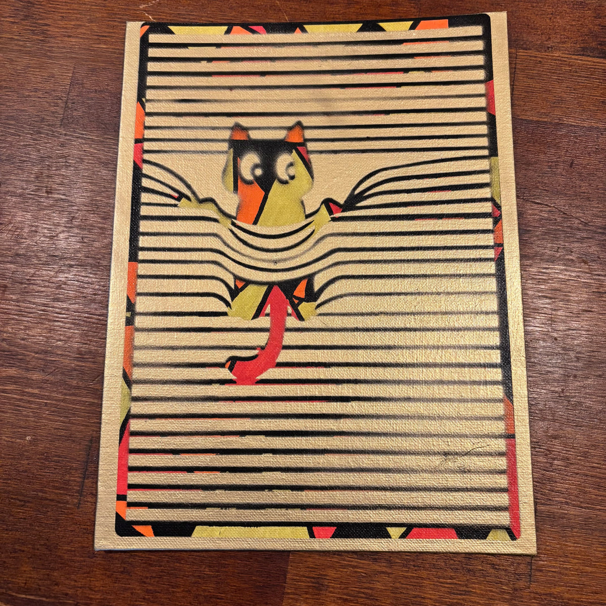 Cat Peeking Painting