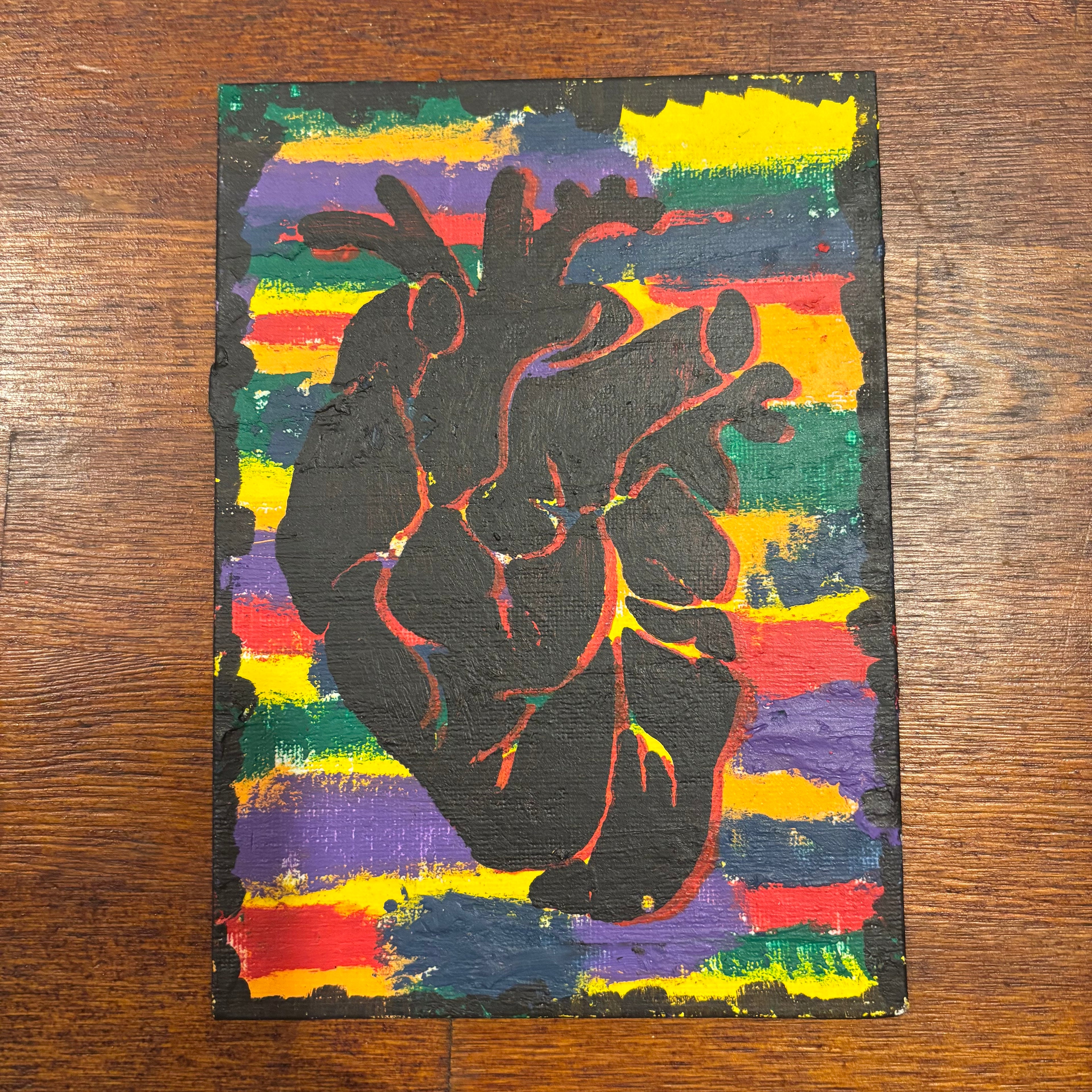 Heart painting rainbow