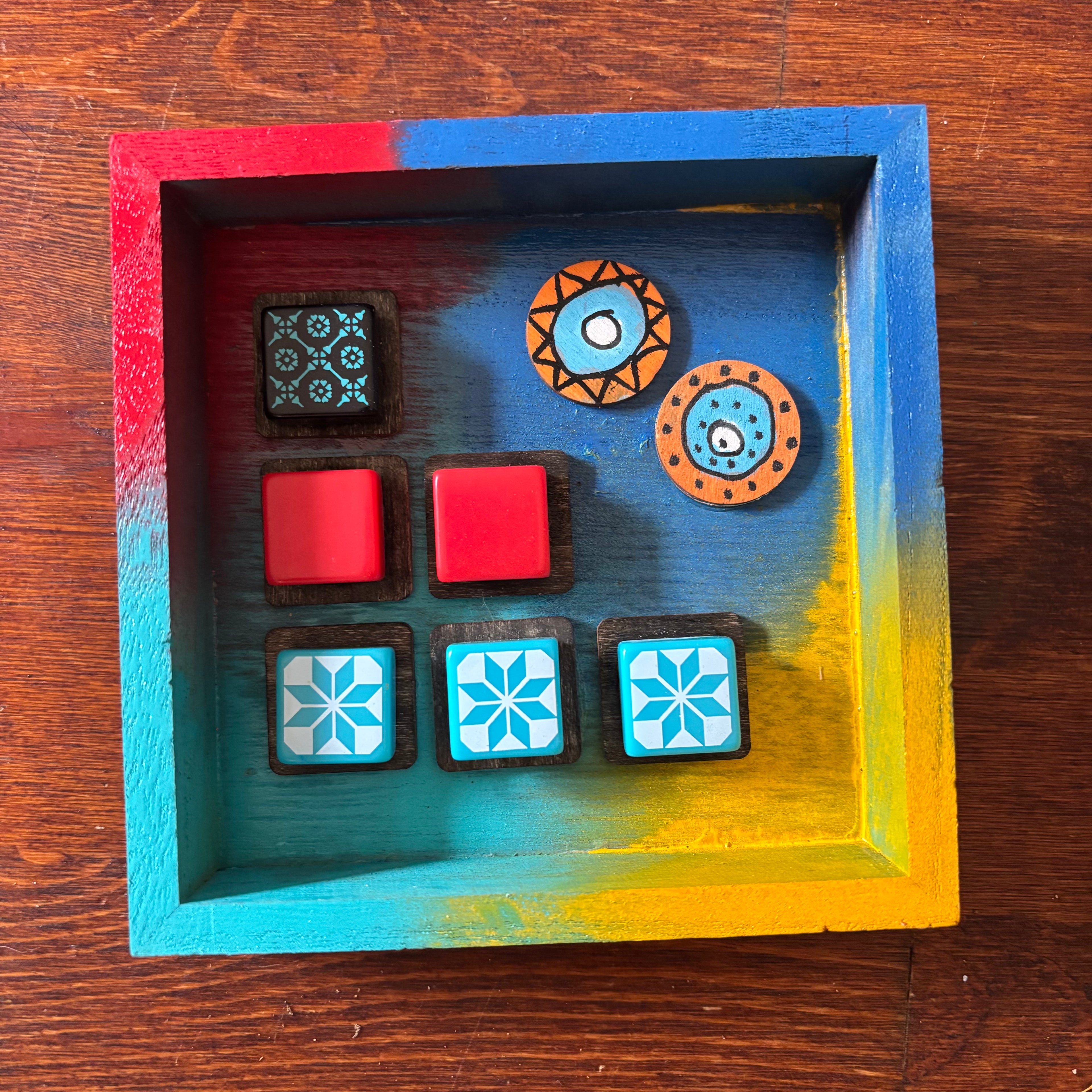 Azul Concept Painted Wood Art