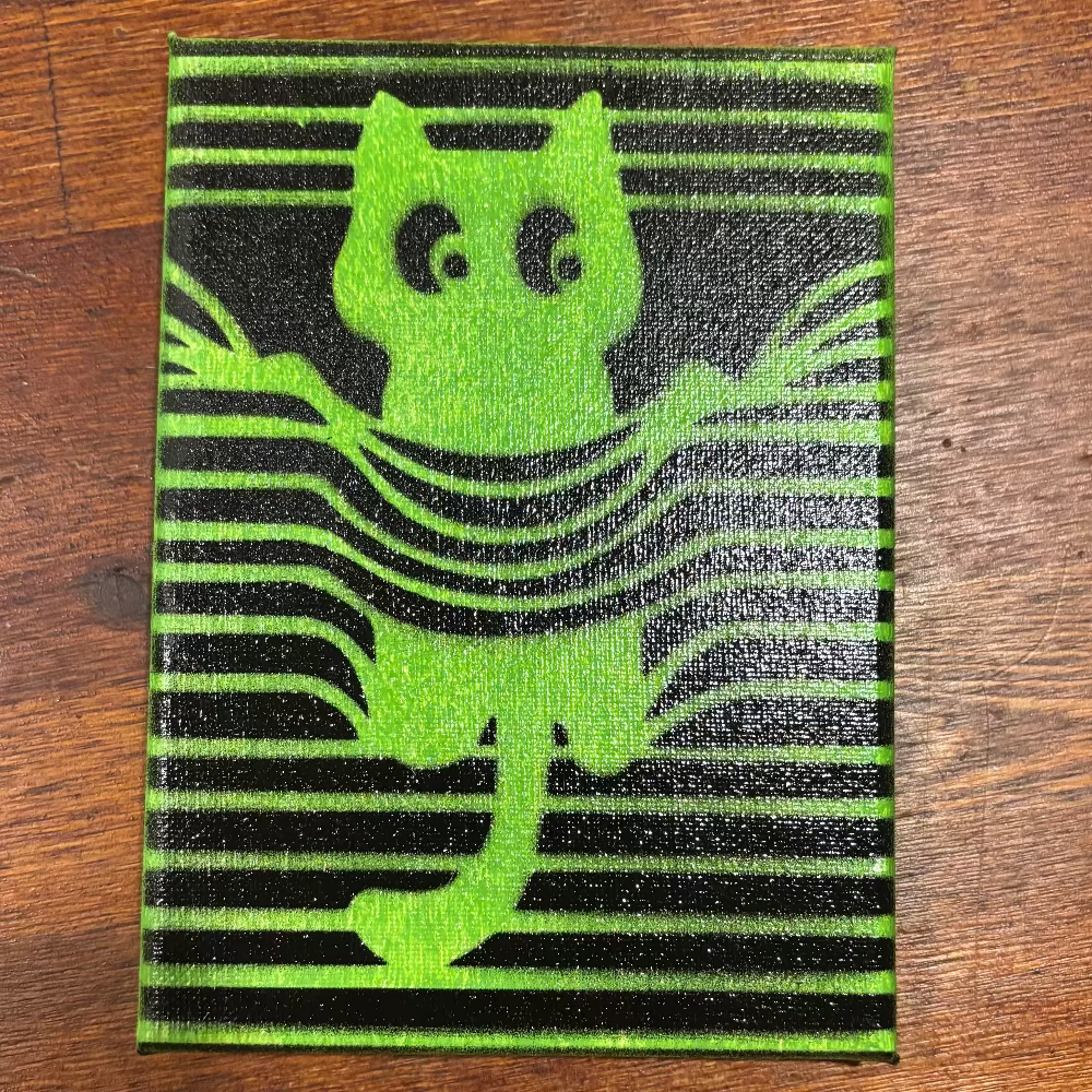 Cat peeking painting