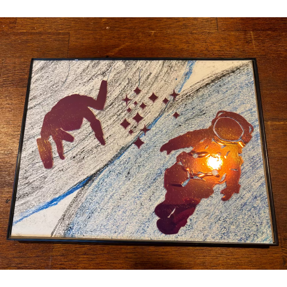 Rocky and astronaut art