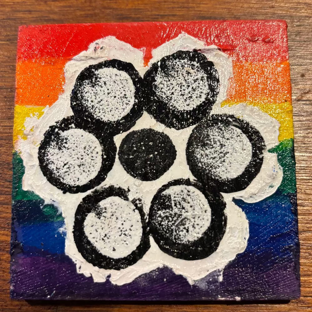 Small Rainbow Painted Wood Art