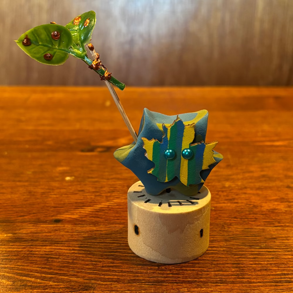 Korok Clay Sculpture Green Striped