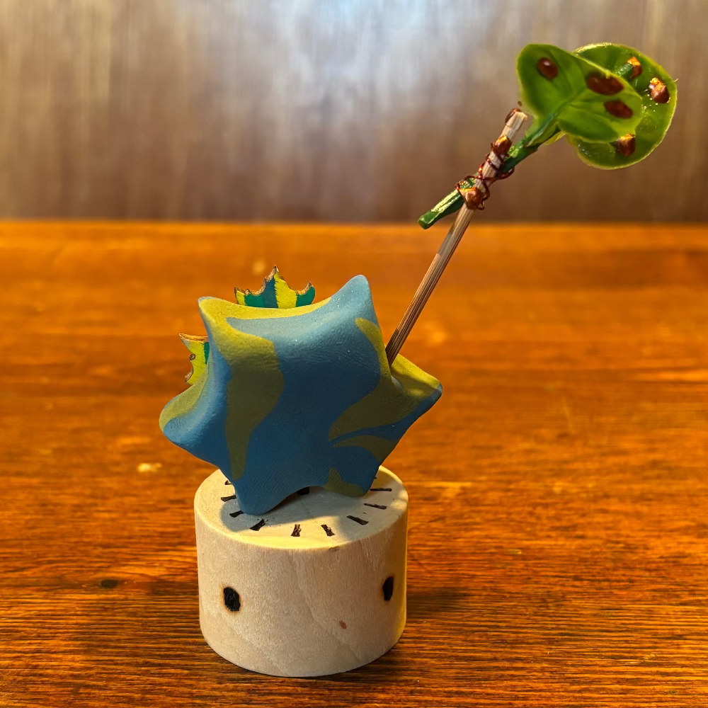 Korok Clay Sculpture Green Striped
