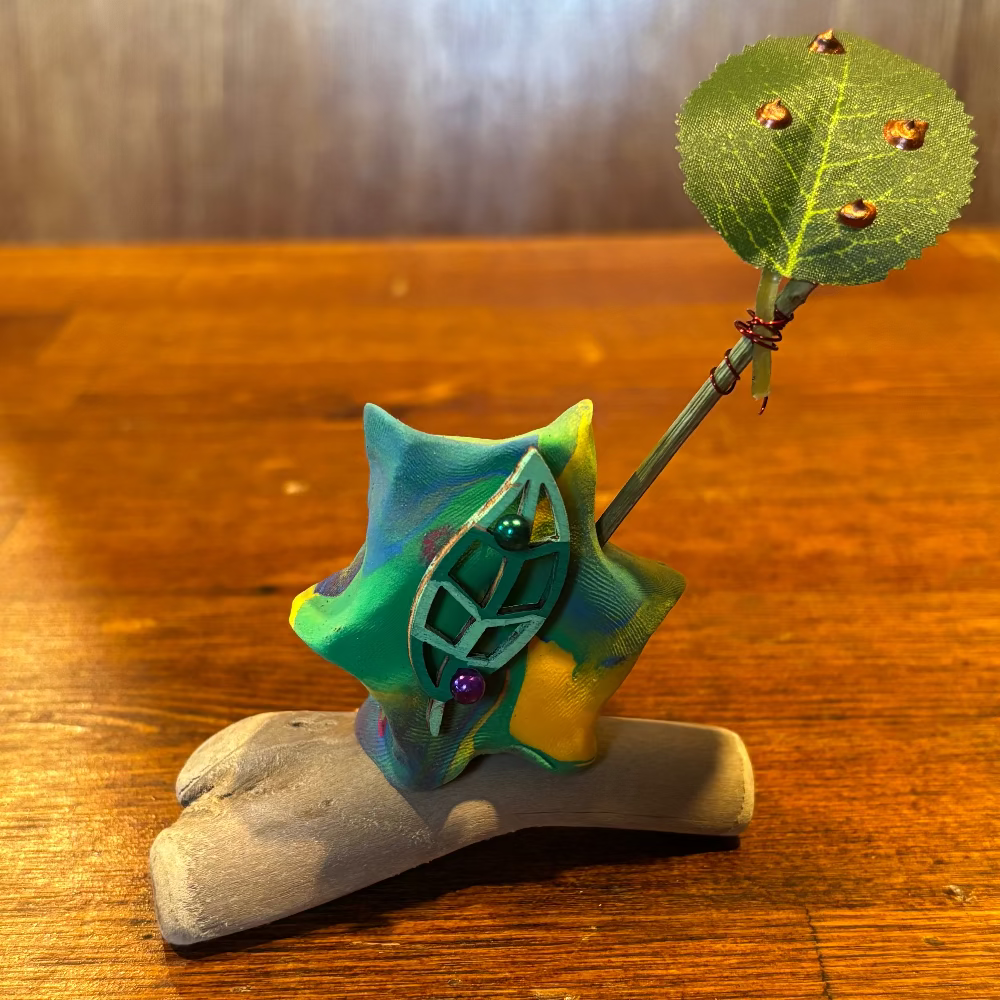 Korok Clay Sculpture Bright Green Rainbow