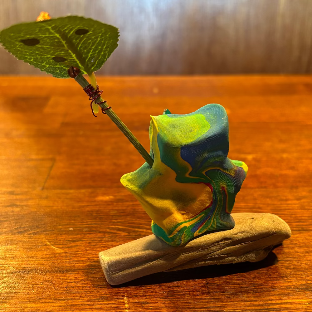 Korok Clay Sculpture Bright Green Rainbow