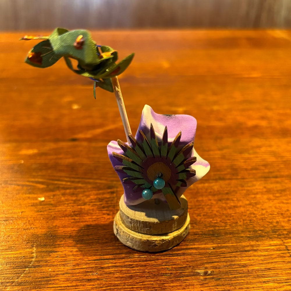 Korok Clay Sculpture Pale Purple Black White