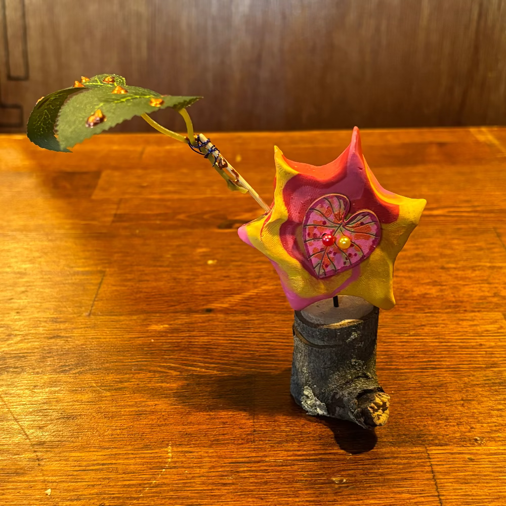 Korok Clay Sculpture Pink and Yellow