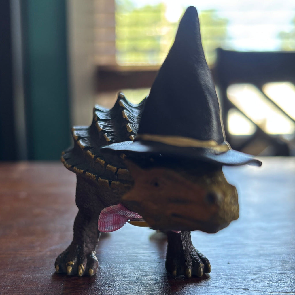 Colorful Dinosaur with Hat and Bow Tie