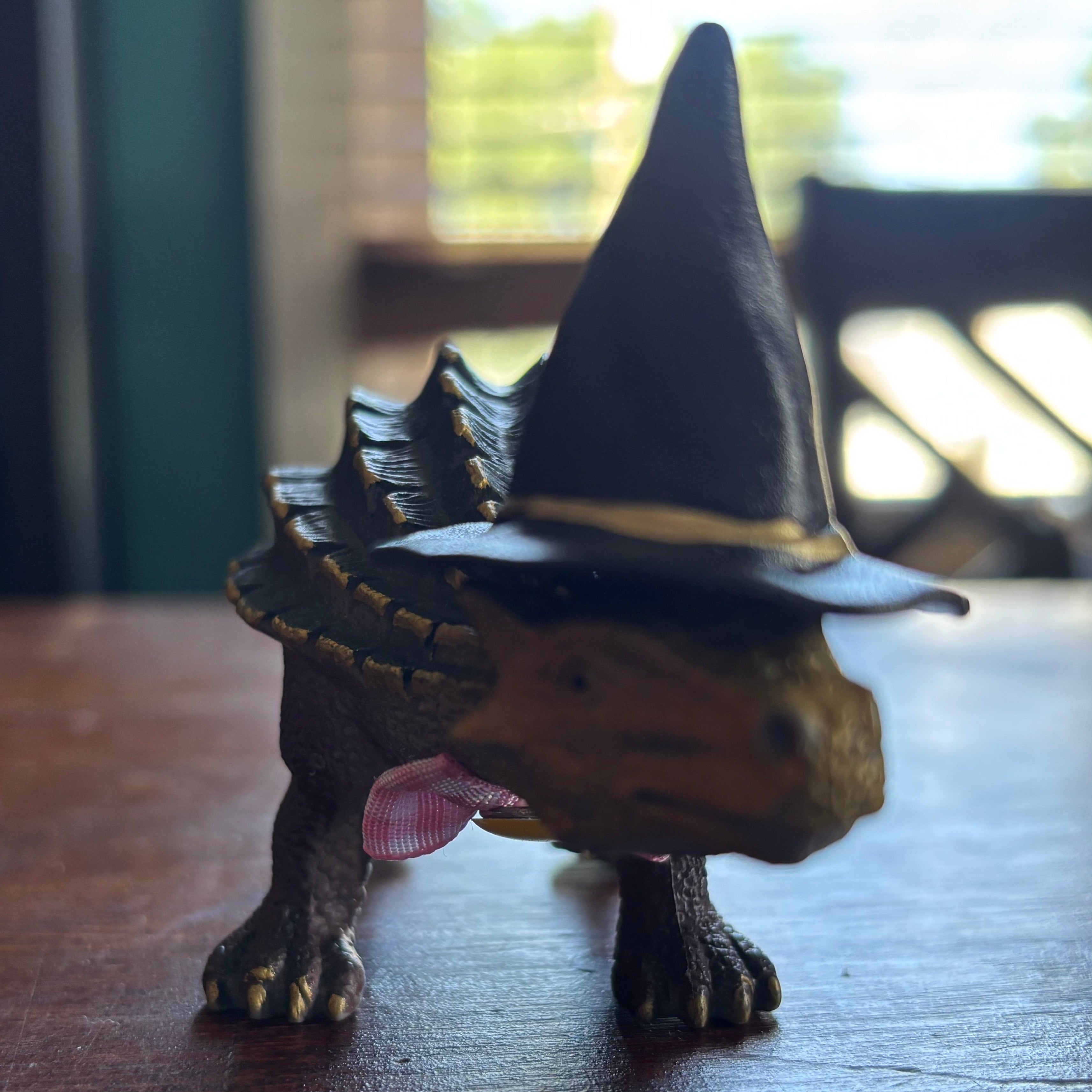 Colorful Dinosaur with Hat and Bow Tie