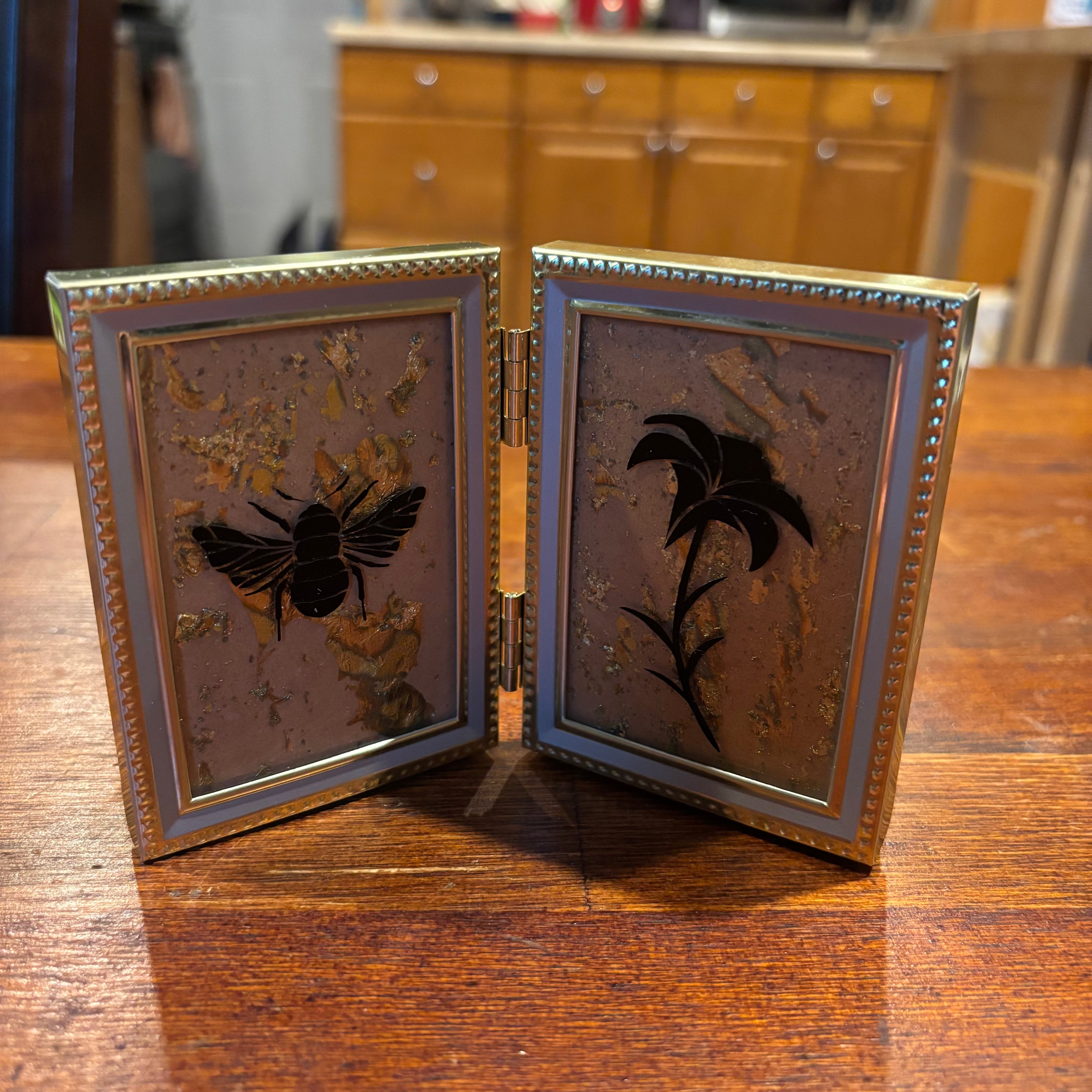 Bee and Flower Art, Framed
