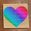 Sparkly Rainbow Heart Small Wood Art