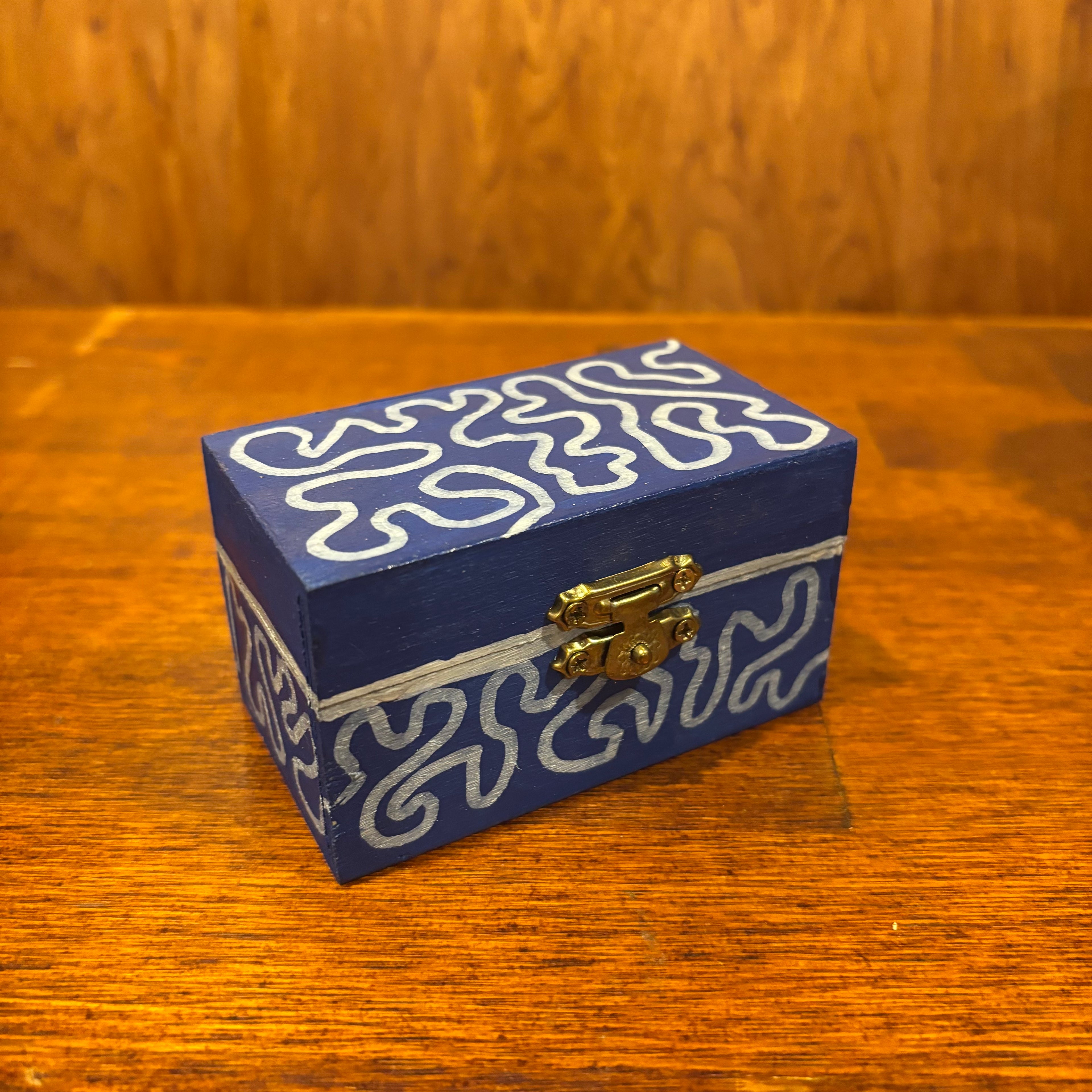Painted Wood Box for Trinkets