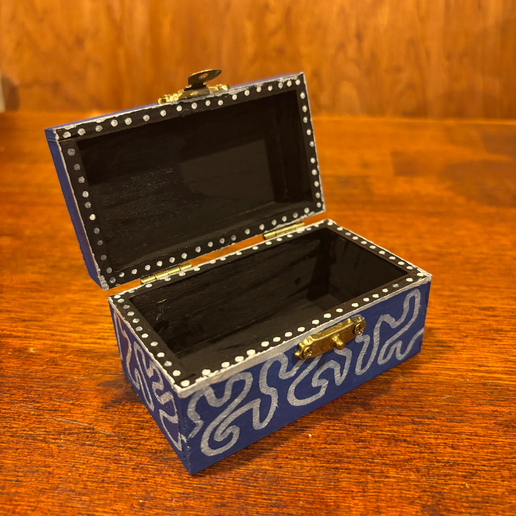 Painted Wood Box for Trinkets