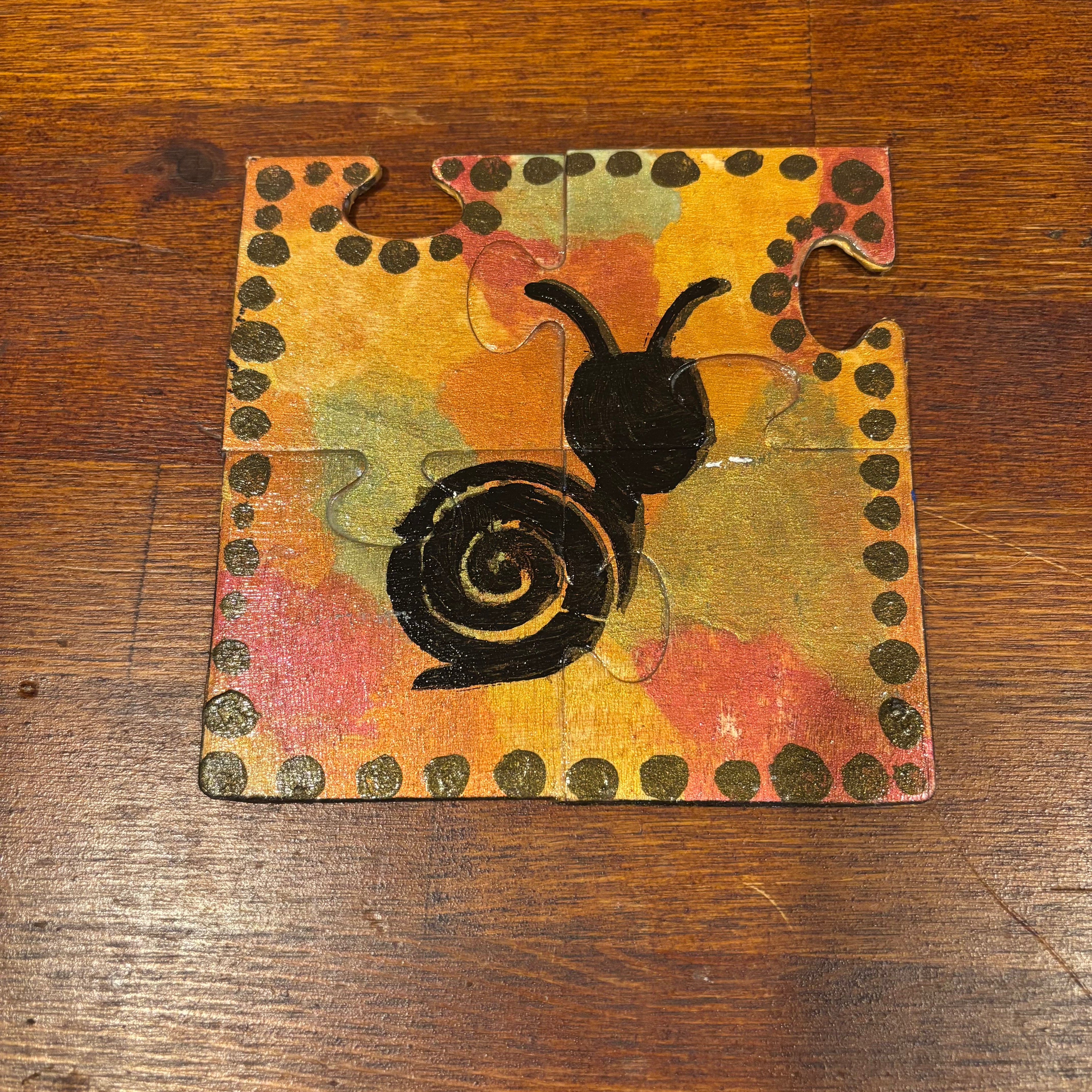 Simple Snail Painting on Wood